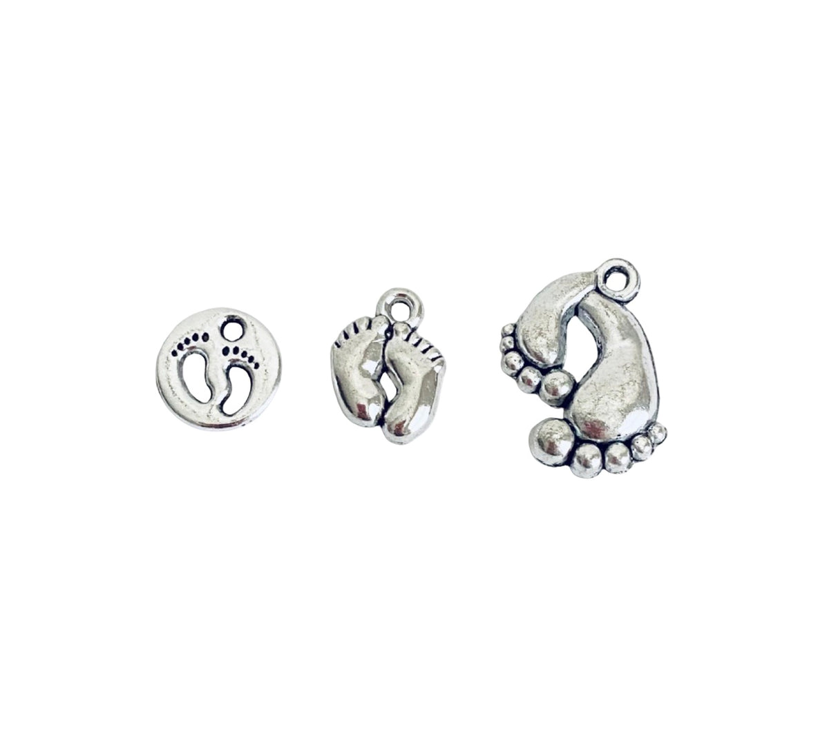 Base Metal Tiny Footprint Charms