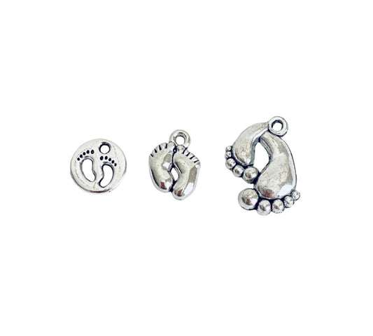 Base Metal Tiny Footprint Charms