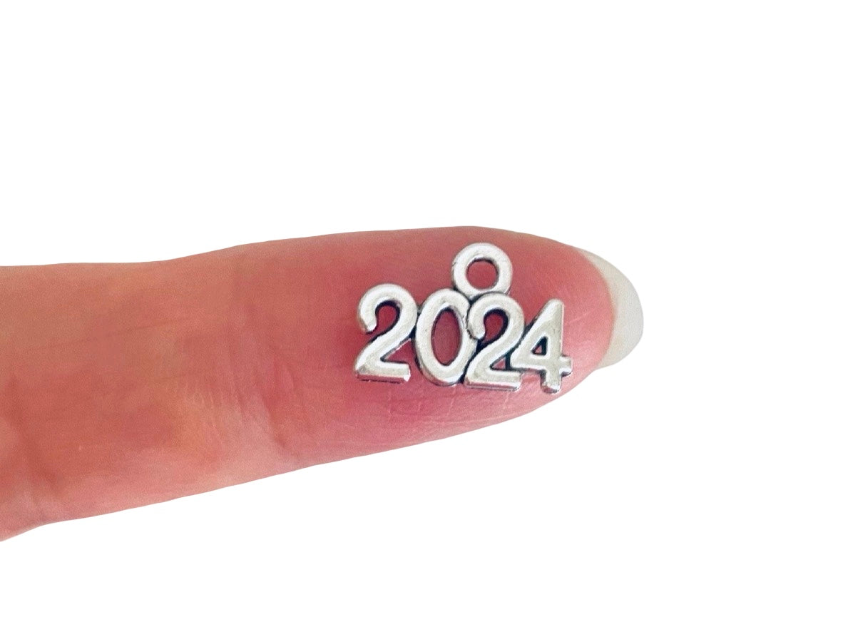 Base Metal Tiny Year Number Charms 2026 • 2027 • 2028 • 2025 • 2024 • 2023 • 2022