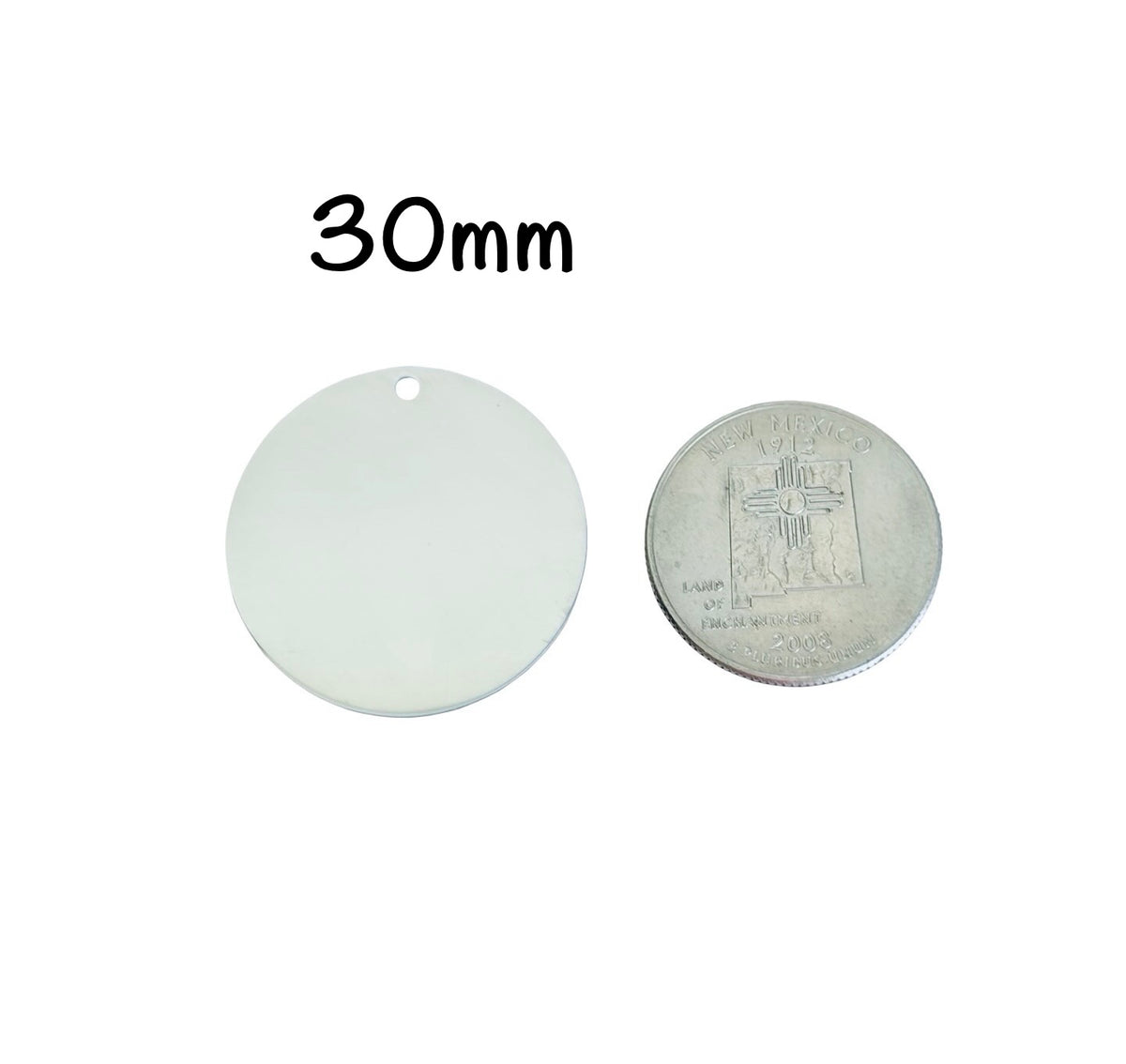 Shiny Stainless Steel Round Blanks (25mm • 30mm)