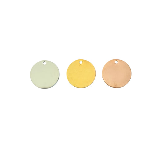 13mm Shiny Round Blanks • Stainless Steel • Gold over Stainless • Rose Gold over Stainless