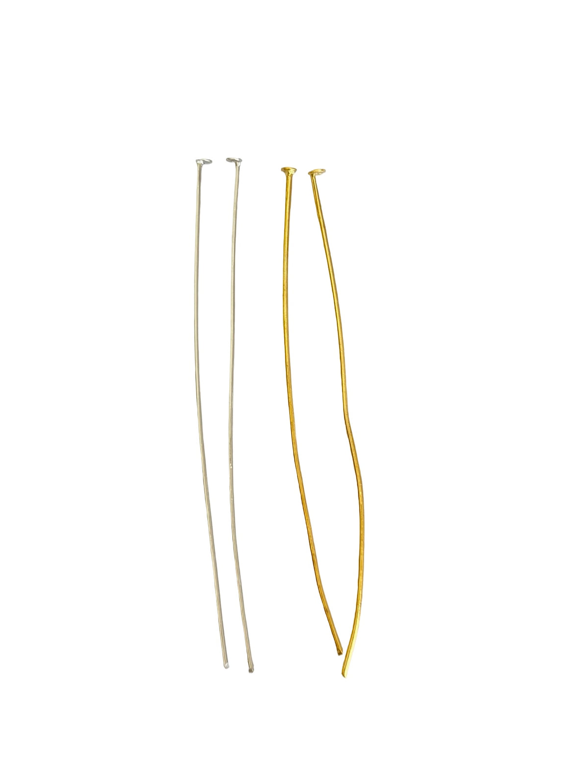 0.8mm x 70mm Thick Base Metal Flat Head Pins • Off-Center Head • Beaded Flower Making & Jewelry Crafts