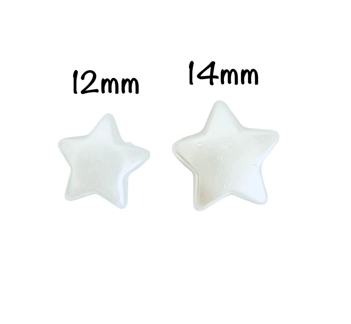 Faux Pearl Puffy Star Beads for Jewelry Making • 12mm or 14mm