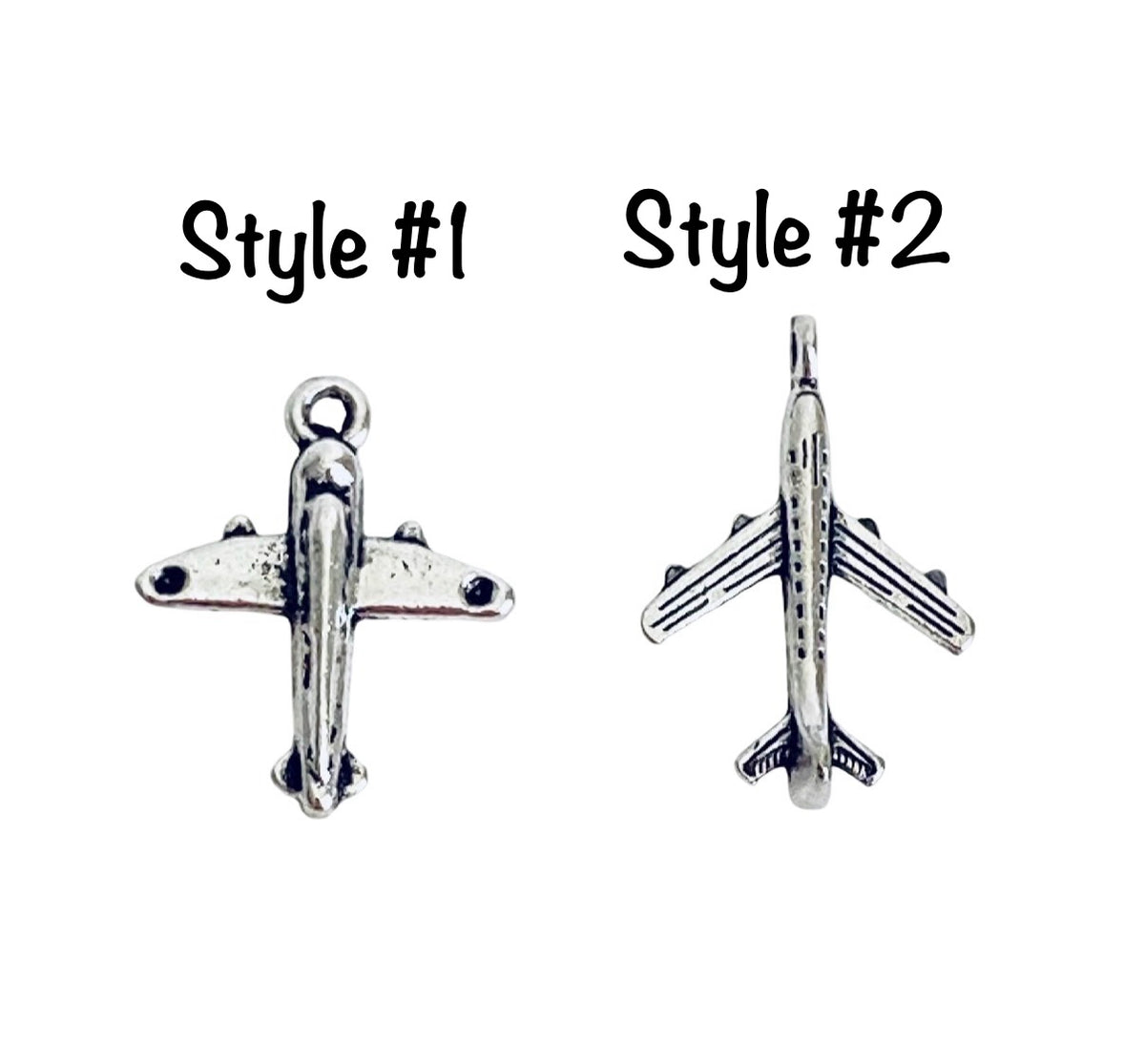Base Metal Airplane Charms (Small Airplane • Aircraft)