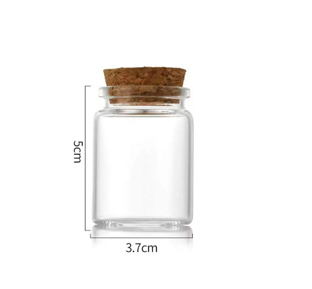 Mini Glass Bottles with Cork Stoppers • Small Clear Glass Vials for Crafts