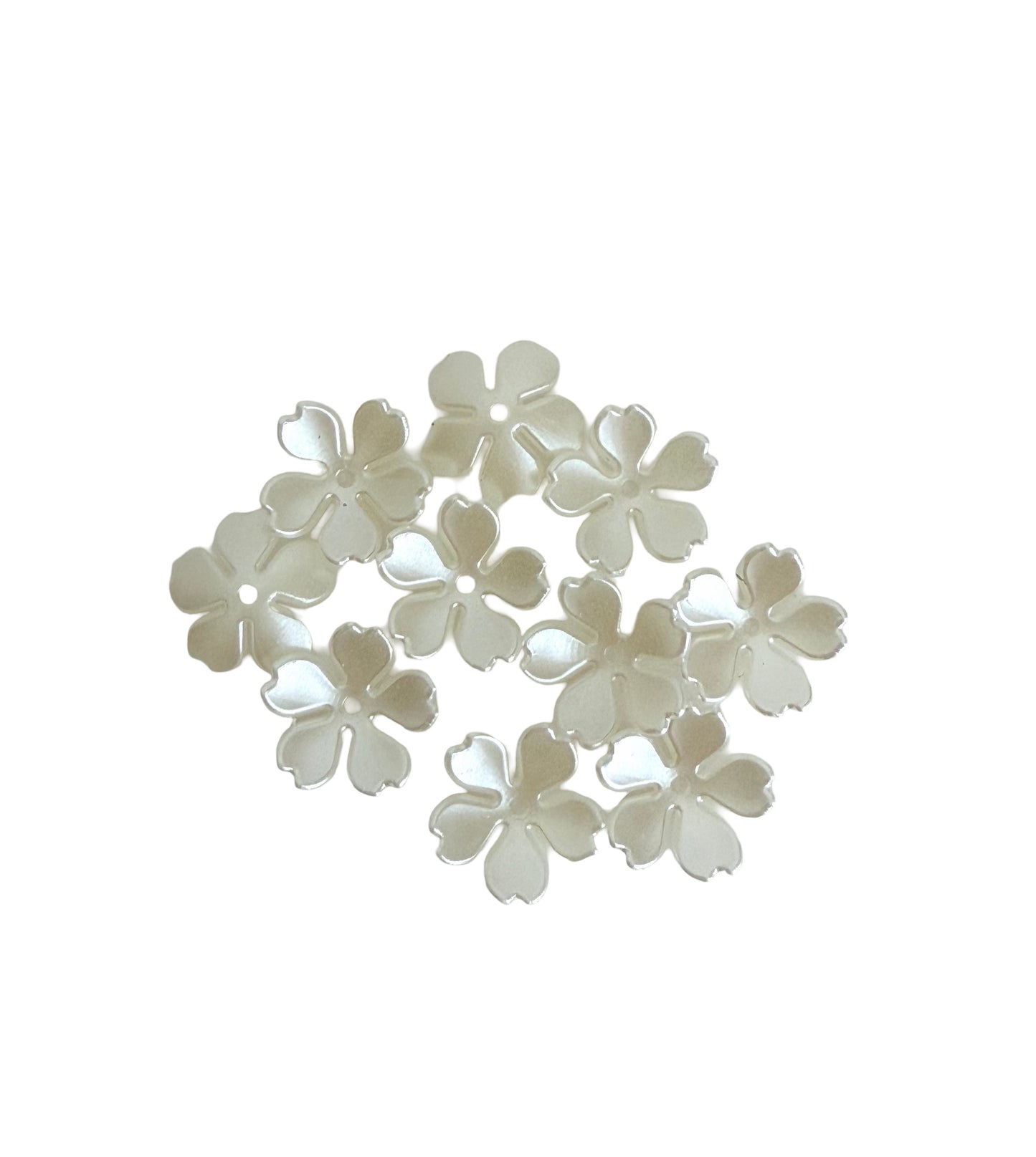 White Acrylic Cherry Blossom Flower Beads