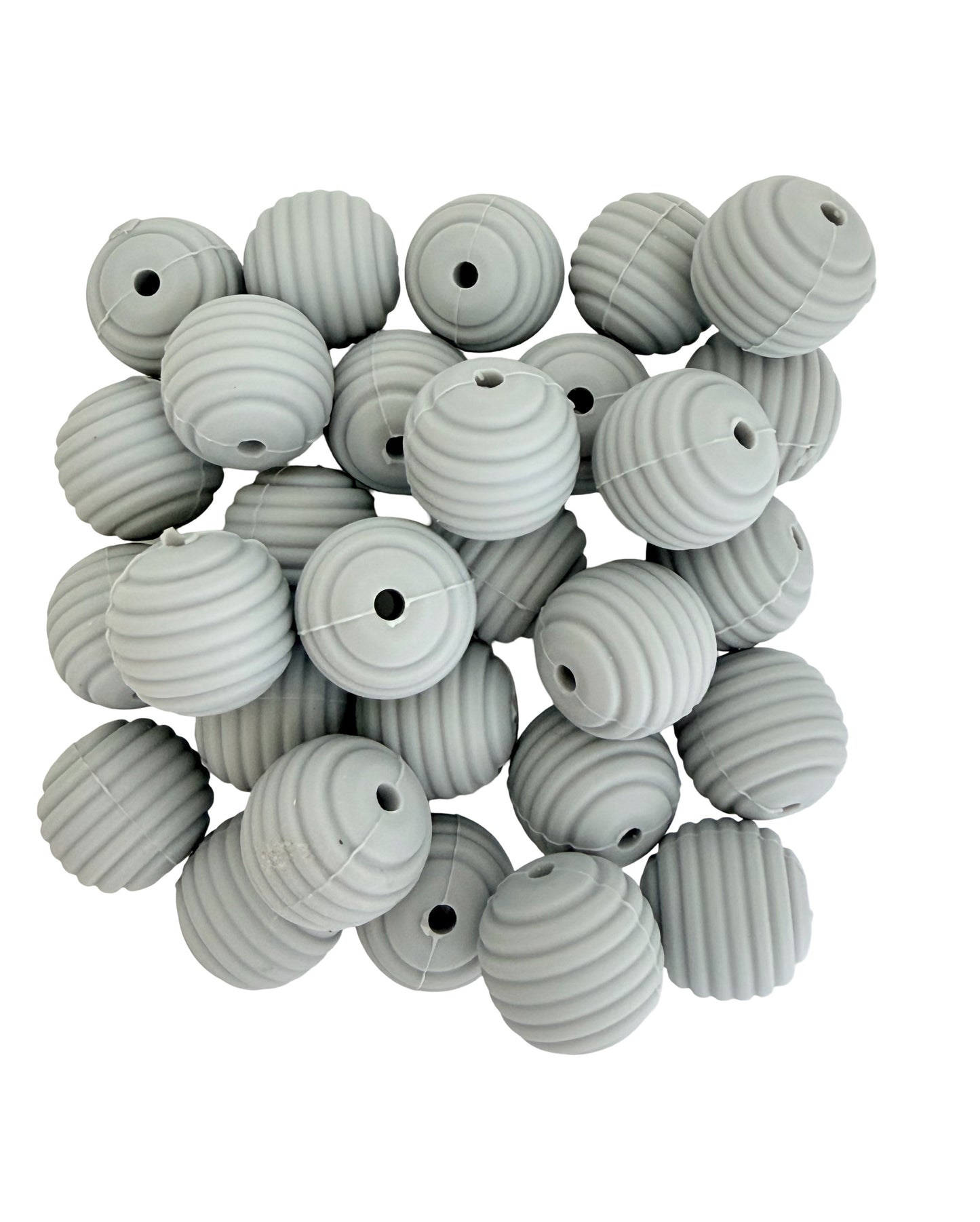 15mm Ribbed Silicone Beads (Sold Individually)
