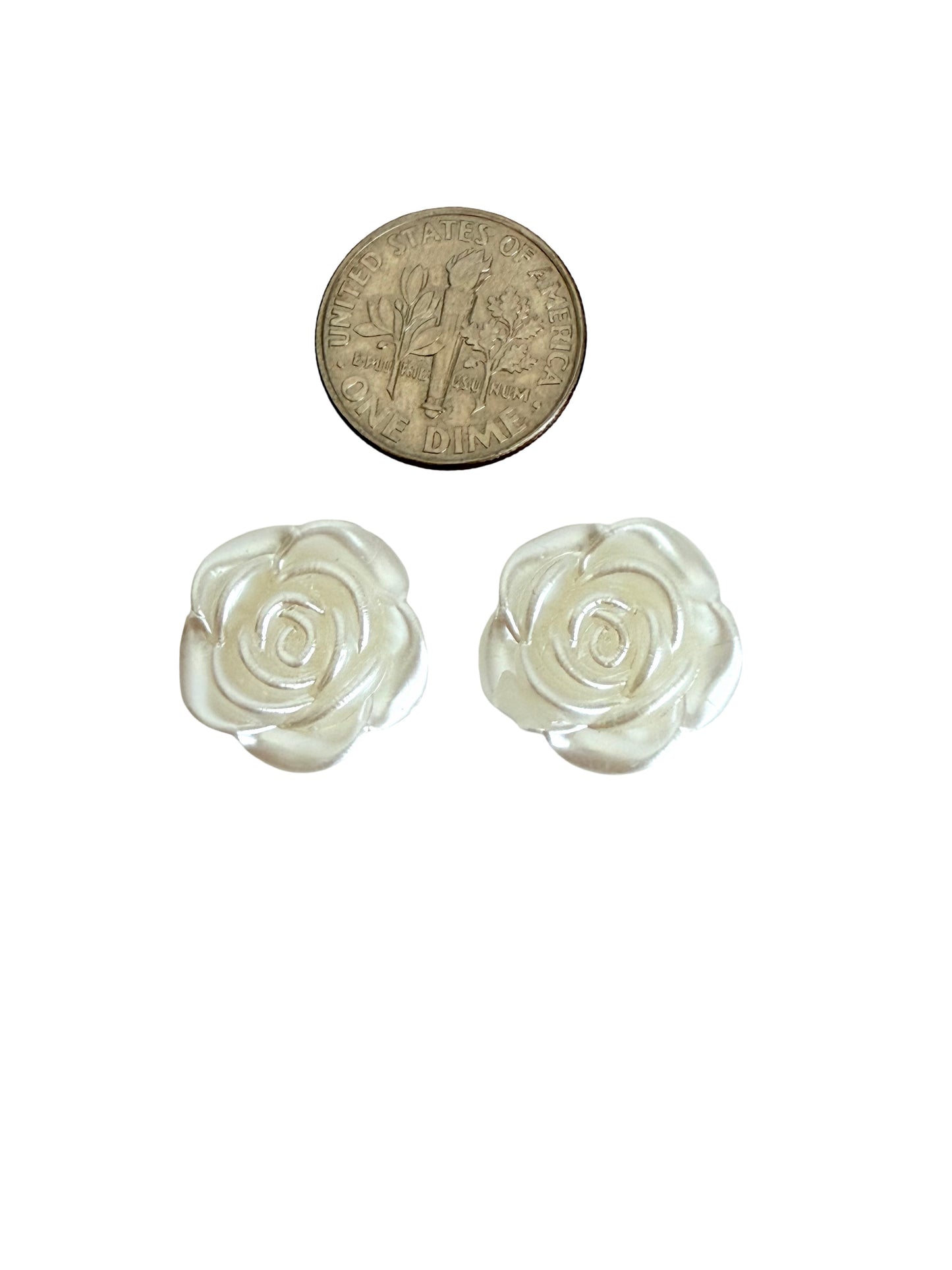 White Acrylic Rose Beads • Flower Beads for Jewelry Making DIY Craft Supplies
