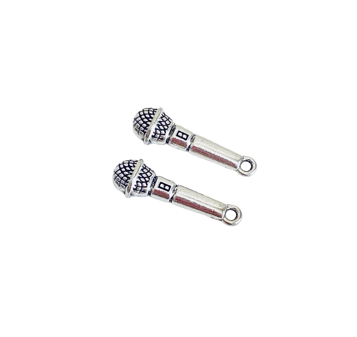 Base Metal Small Microphone Charm