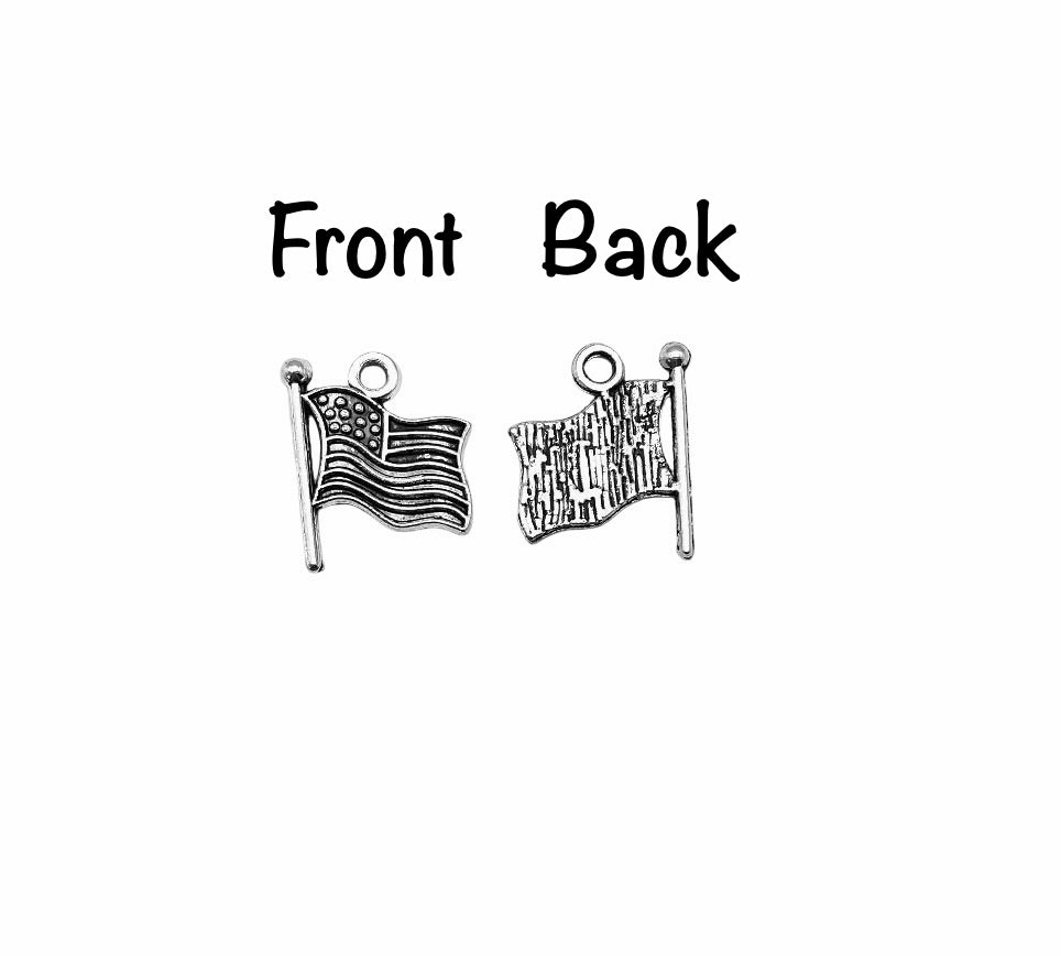 Base Metal American Flag Charm
