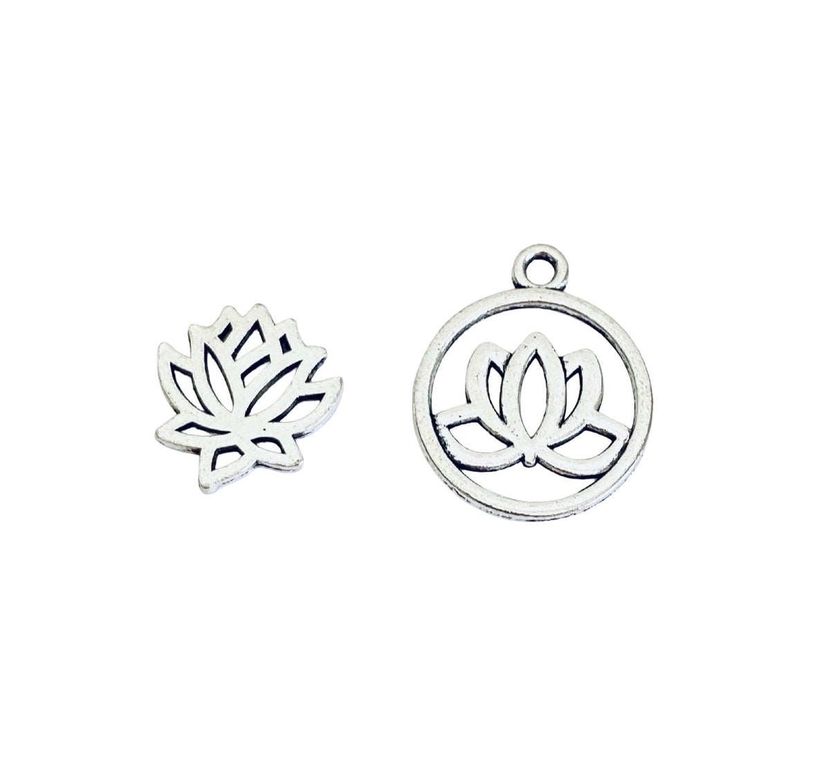 Base Metal Lotus Flower Charms