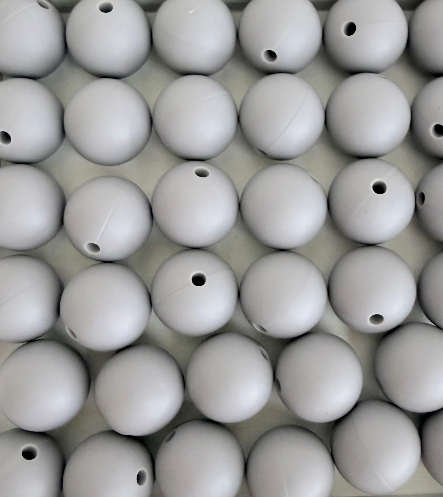 15mm Grey Silicone Beads • Round Beads (Sold Per Piece) for Jewelry Making, Keychains & DIY Crafts