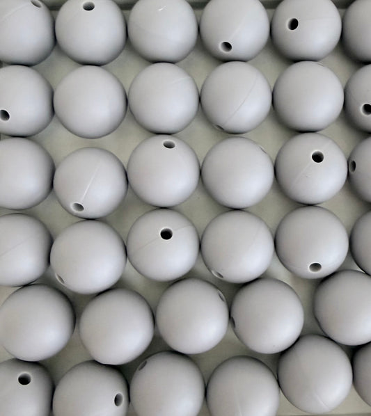 15mm Grey Silicone Beads • Round Beads (Sold Per Piece) for Jewelry Making, Keychains & DIY Crafts