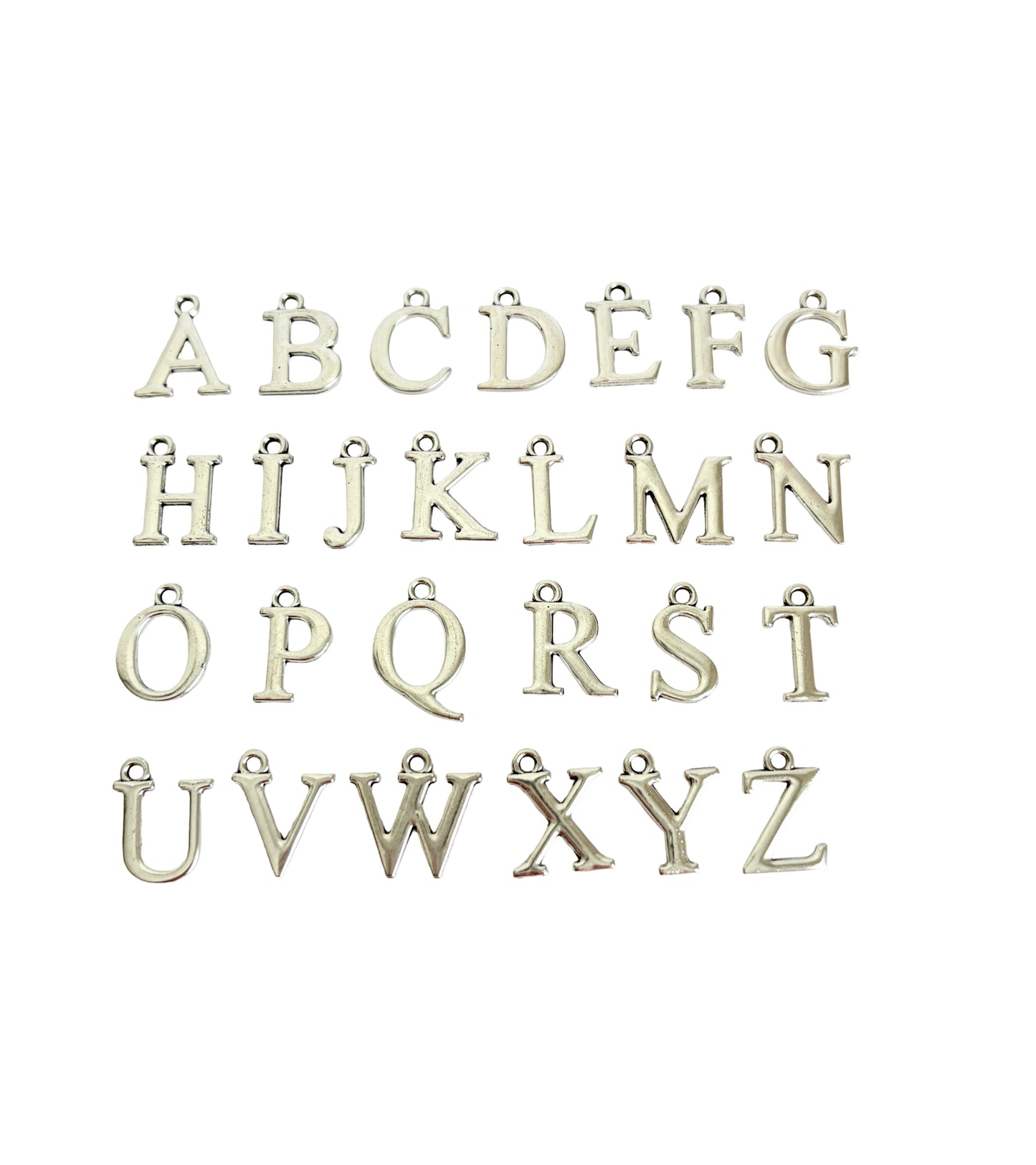 Base Metal Alphabet Charms • Letter Charms for Jewelry Making & DIY Accessories