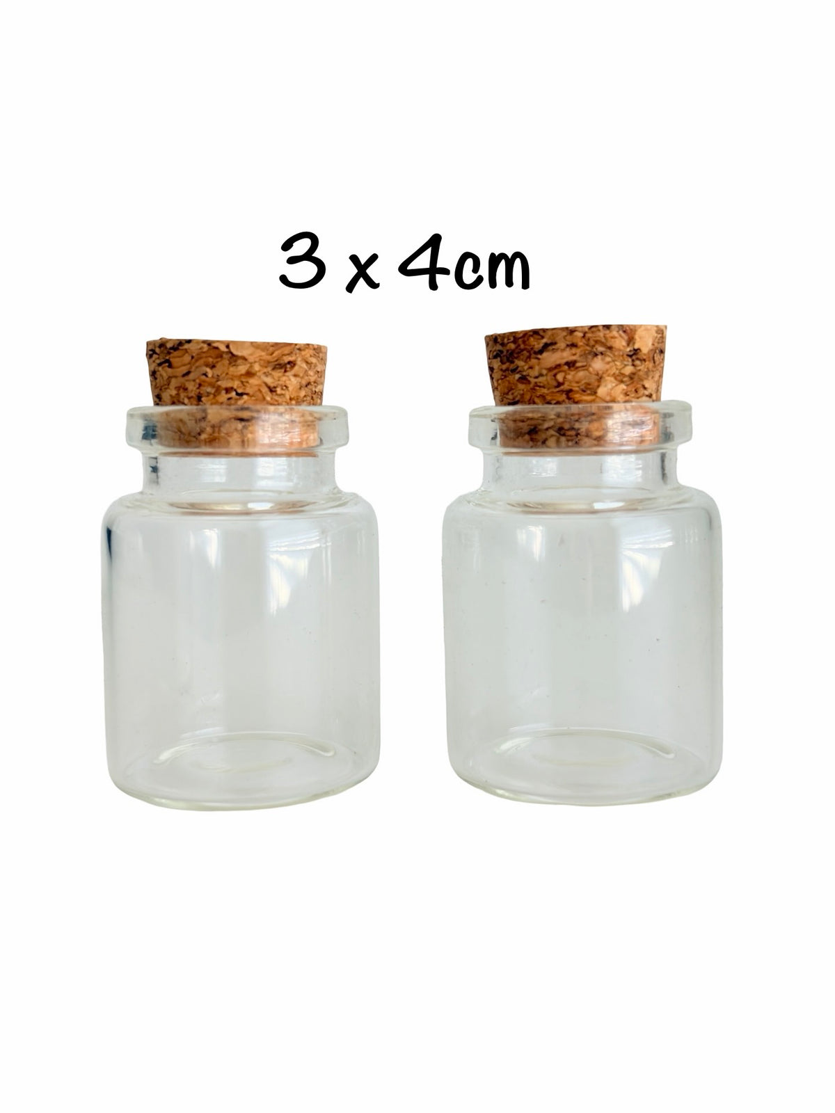 Mini Glass Bottles with Cork Stoppers • Small Clear Glass Vials for Crafts