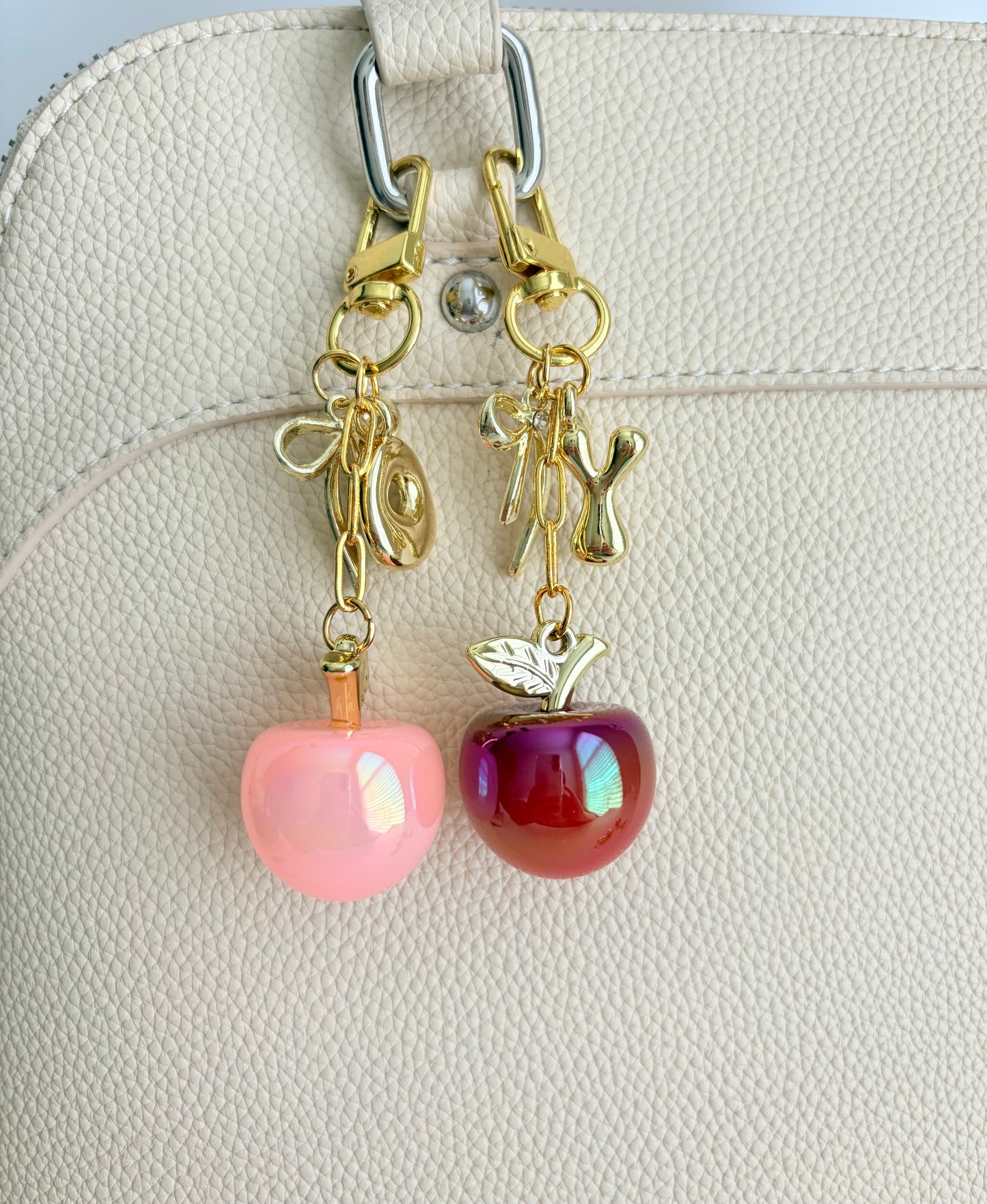 Personalized Apple or Strawberry Bag Charm
