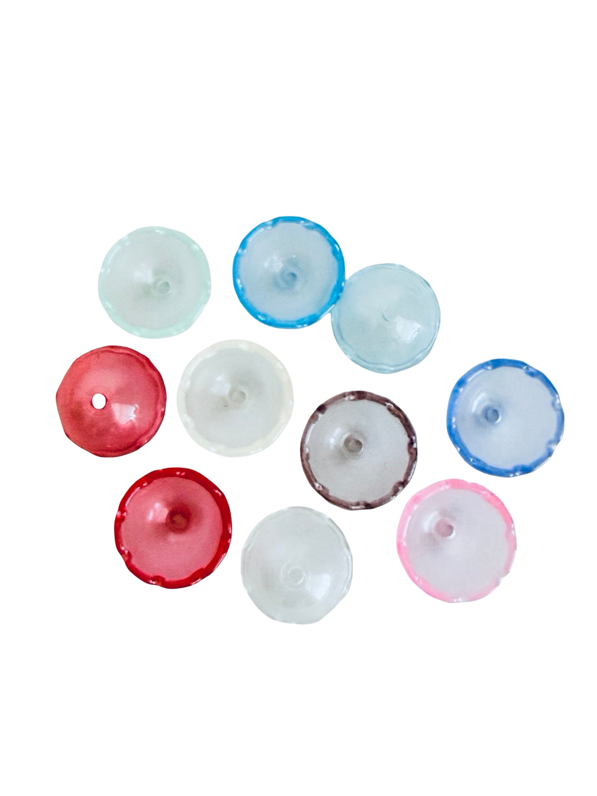 Acrylic Half Dome Beads • Random Mix Transparent Half Round Beads for Jewelry Making & Crafts