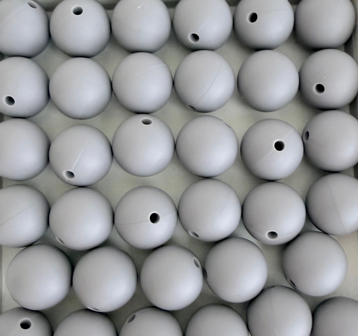 15mm Grey Silicone Beads • Round Beads (Sold Per Piece) for Jewelry Making, Keychains & DIY Crafts
