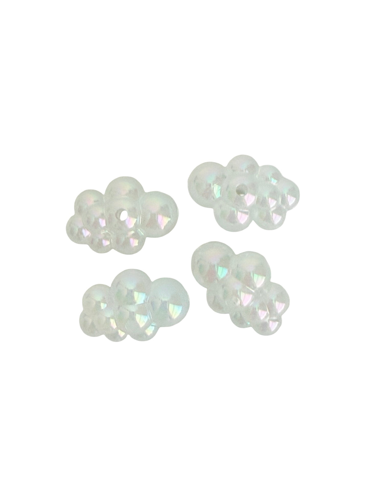 Large Acrylic Cloud Beads • White, Fuchsia & Blue AB Cloud Beads • Jewelry Making