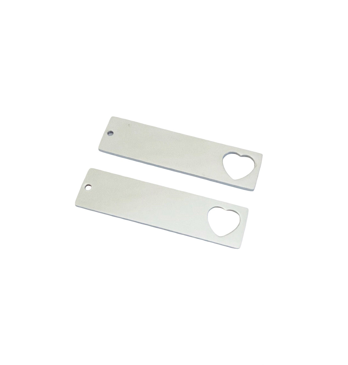 Shiny Stainless Steel Heart Cutout Blank • 13mm x 50mm