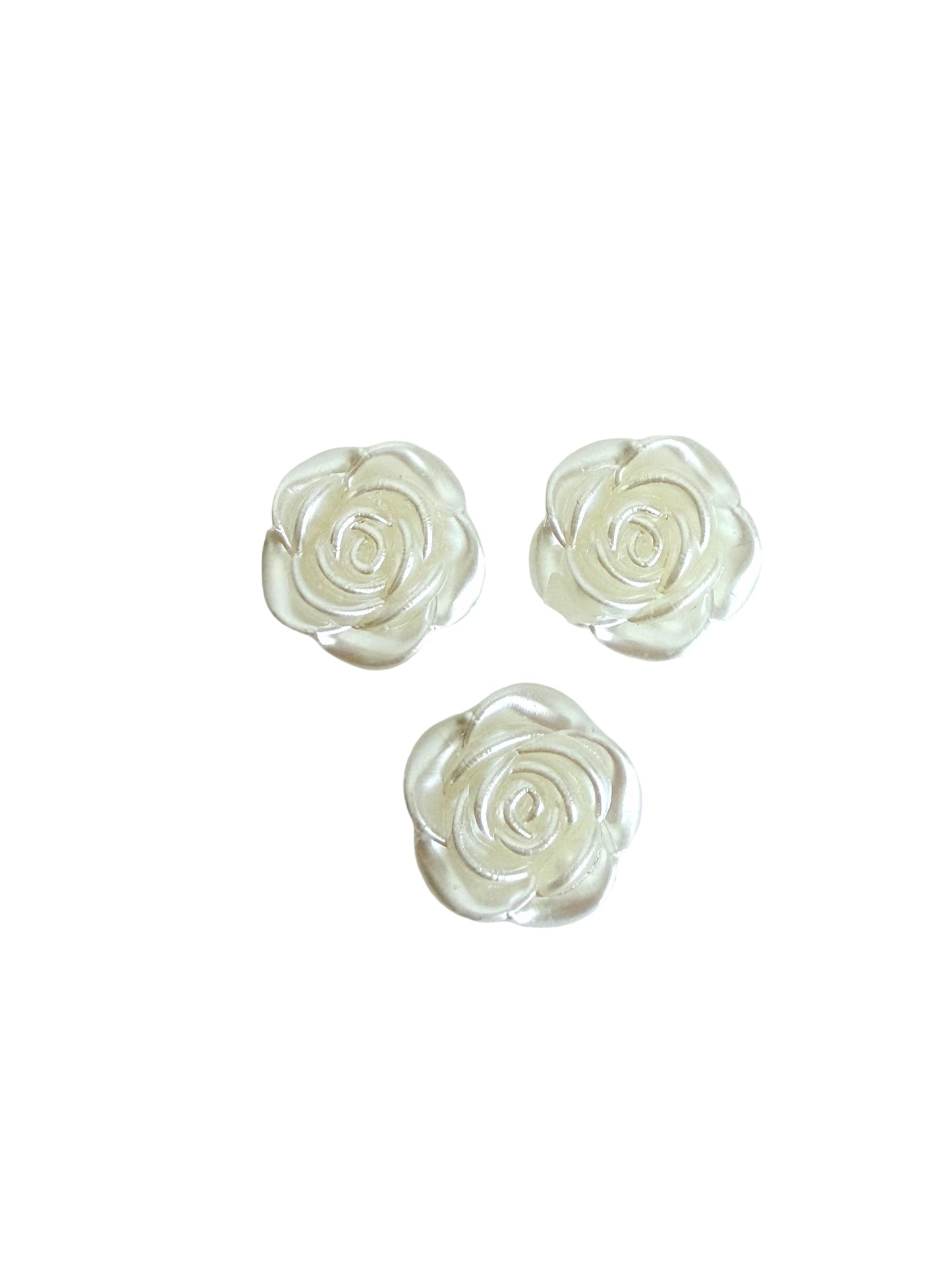 White Acrylic Rose Beads • Flower Beads for Jewelry Making DIY Craft Supplies