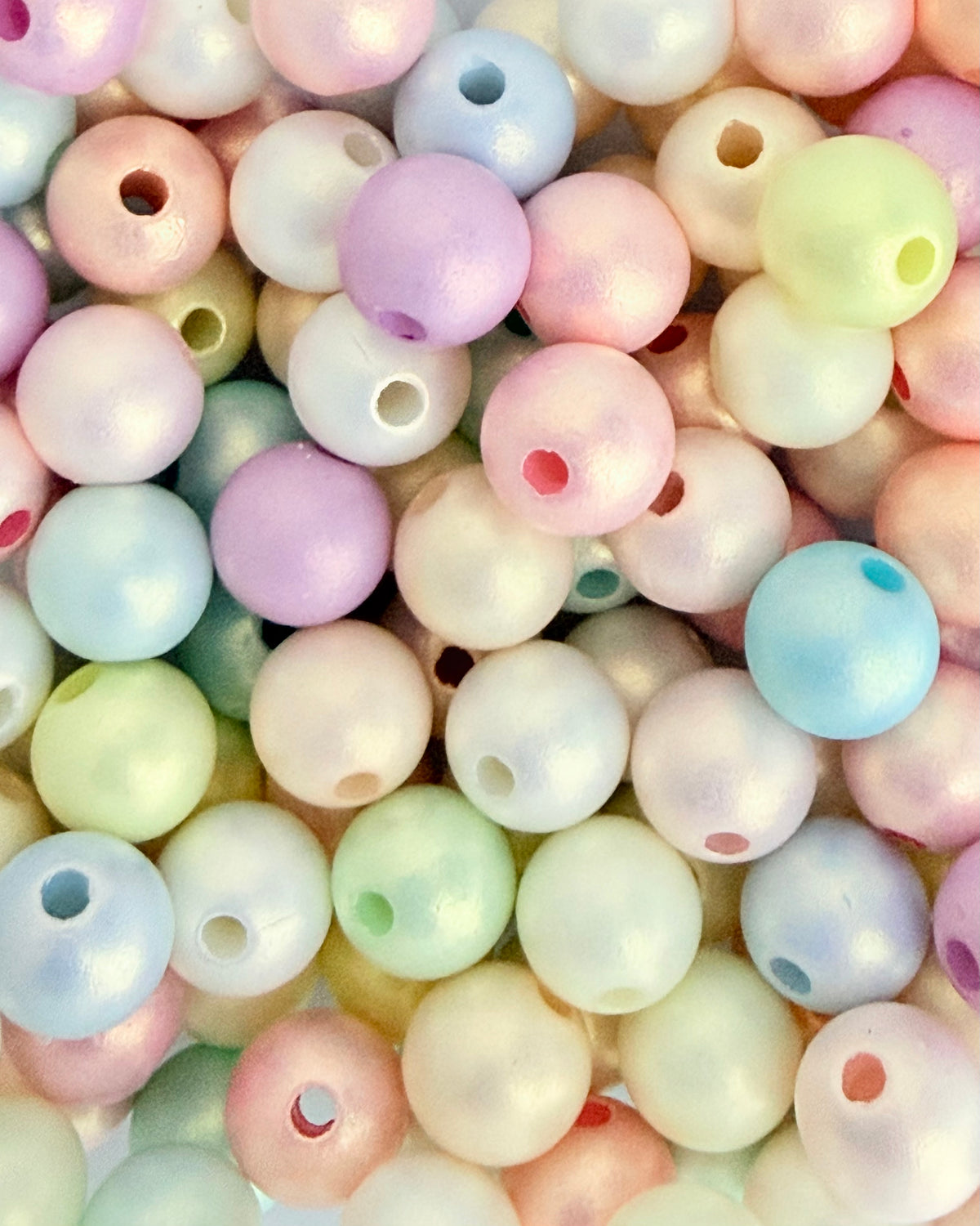10mm Pearlescent Acrylic Round Beads • Random Pastel Mix • Beads for Jewelry Making