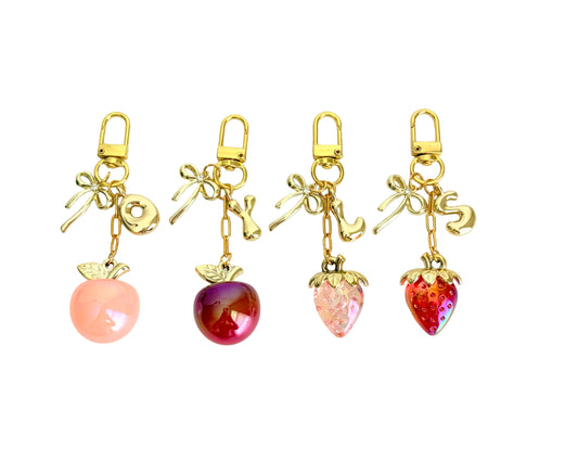 Personalized Apple or Strawberry Bag Charm