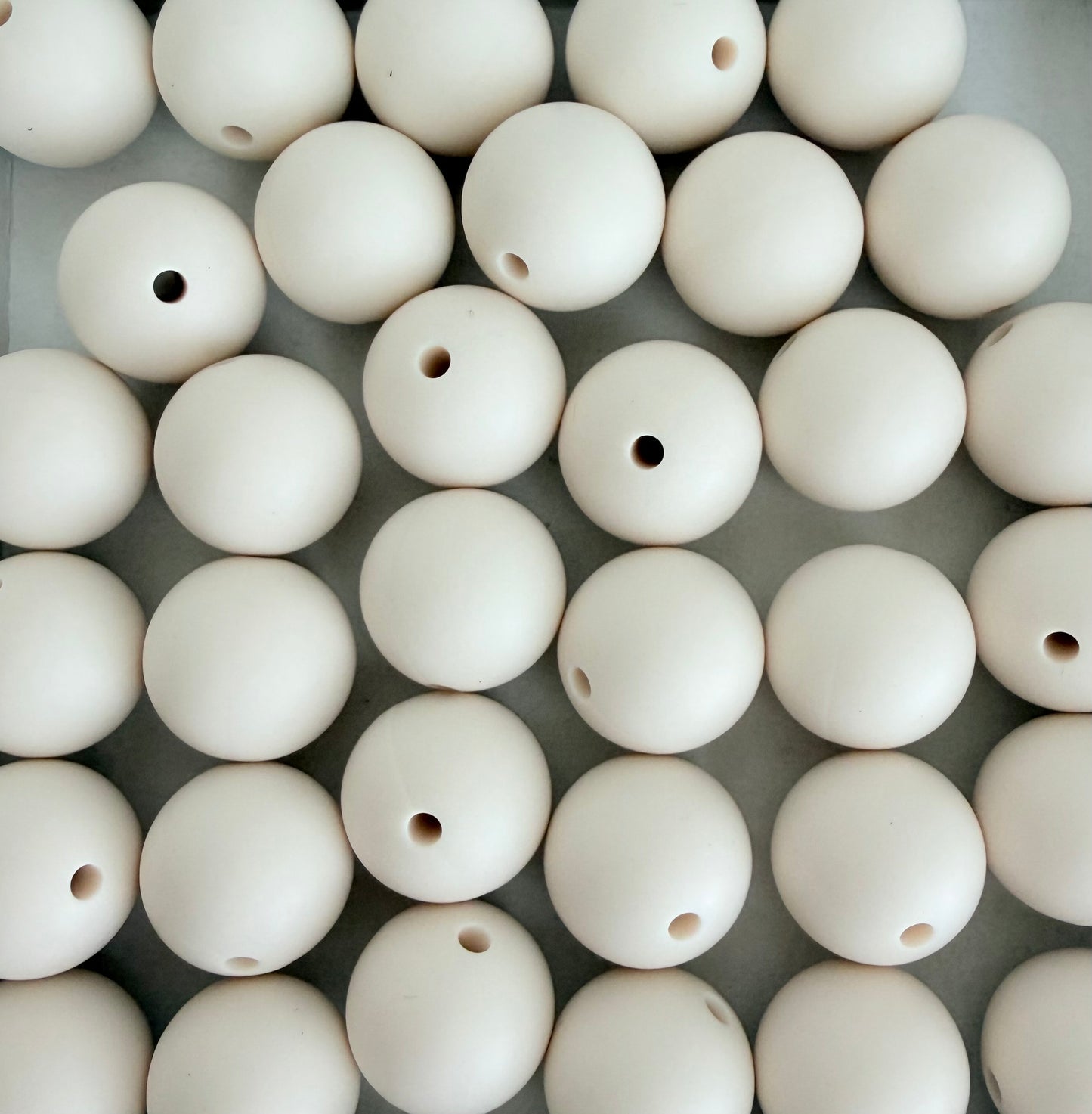 15mm Ivory Silicone Beads • Cream Round Beads (Sold by Piece) for Jewelry Making, Keychains & DIY Crafts