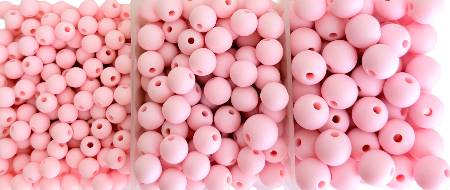 Matte Finish Round Pink Beads • 5mm, 7mm, and 9mm Acrylic Craft Beads for Jewelry Making & DIY Crafts