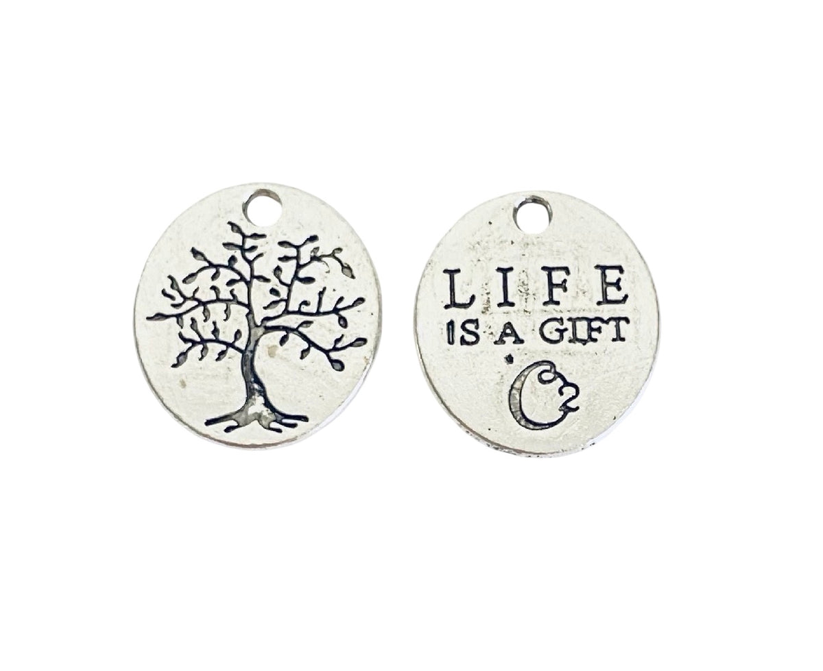 Base Metal “Life is a Gift” Charm