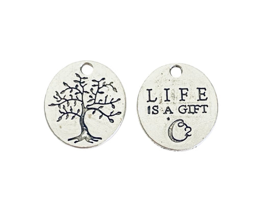 Base Metal “Life is a Gift” Charm