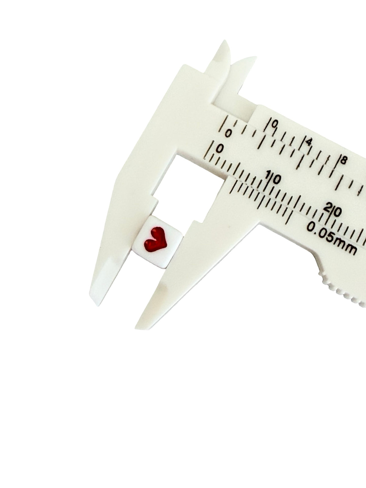 6mm Big Hole Acrylic Square Beads with Red Hearts • Heart Beads for Jewelry Making