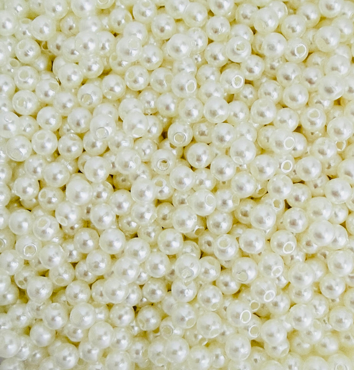 Off-White Faux Pearl Beads • 4mm, 6mm, 8mm & 10mm • Pearl Beads for Jewelry Making & Crafts