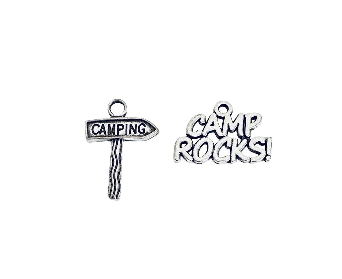 Base Metal Camping Charms (Camping Post • Camp Rocks)