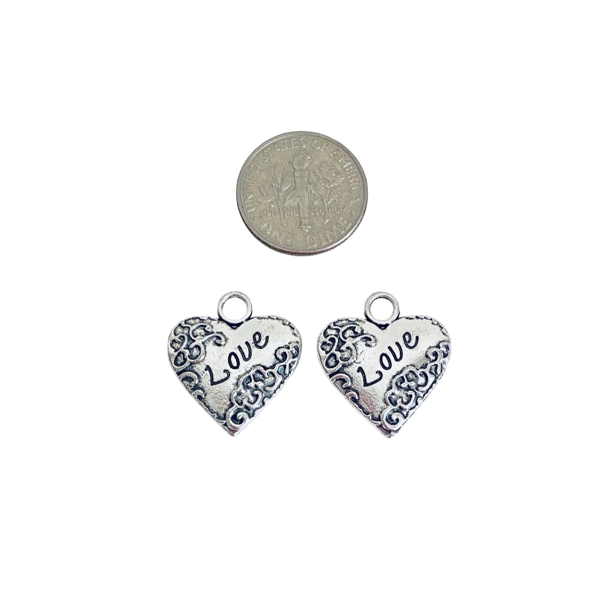 Base Metal Love Charms (Puff Heart • Sideway Heart)