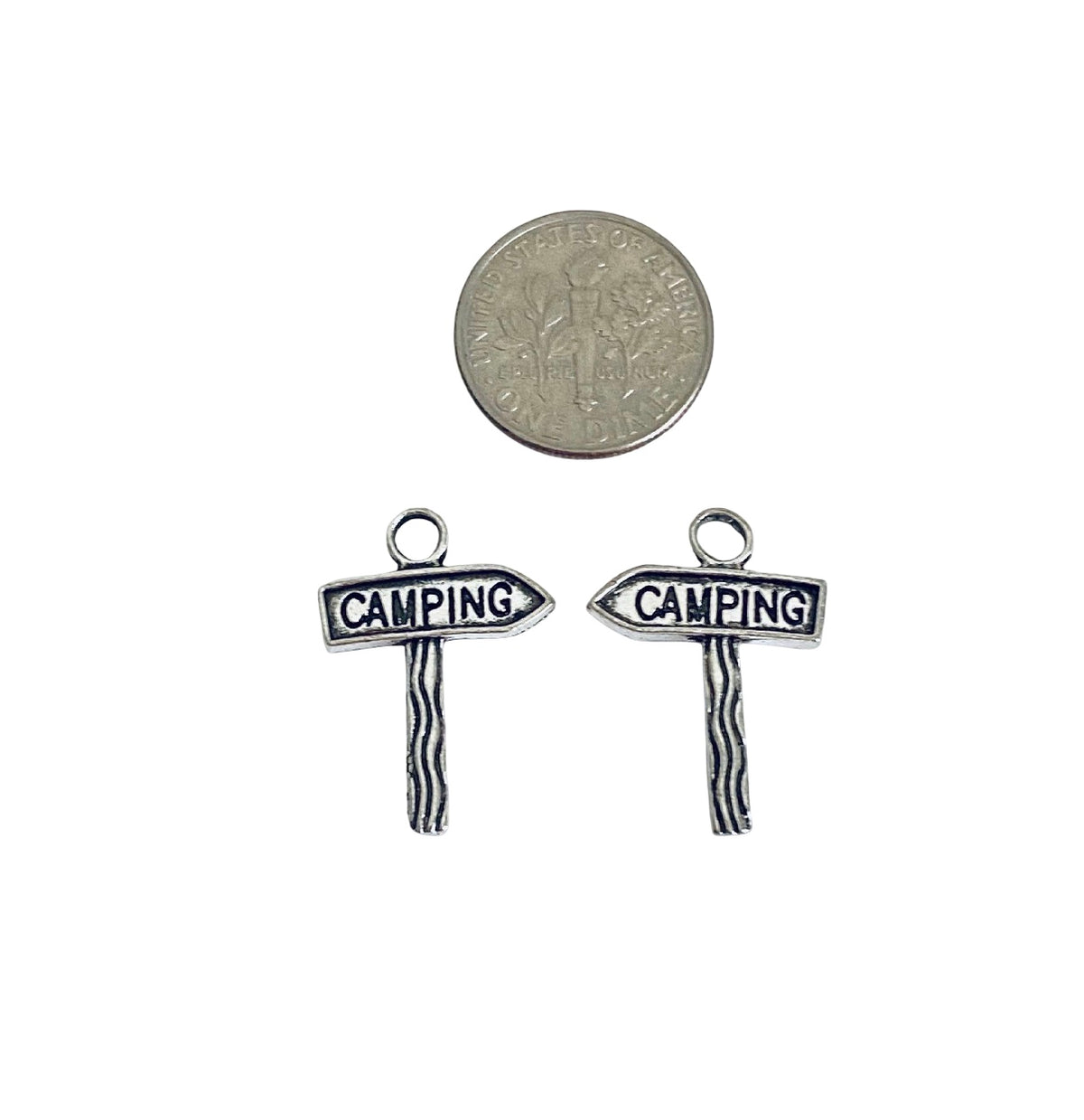 Base Metal Camping Charms (Camping Post • Camp Rocks)