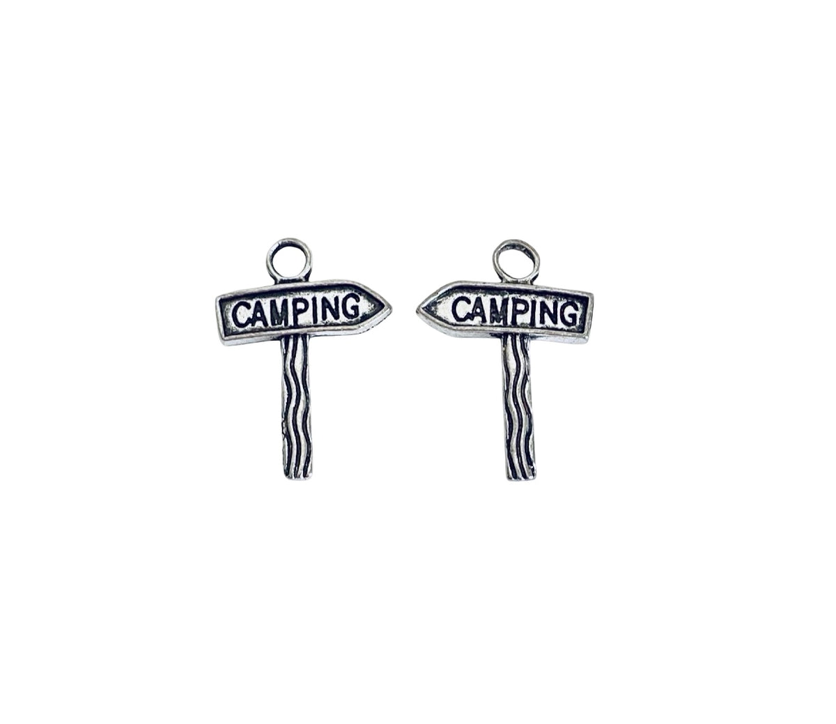 Base Metal Camping Charms (Camping Post • Camp Rocks)