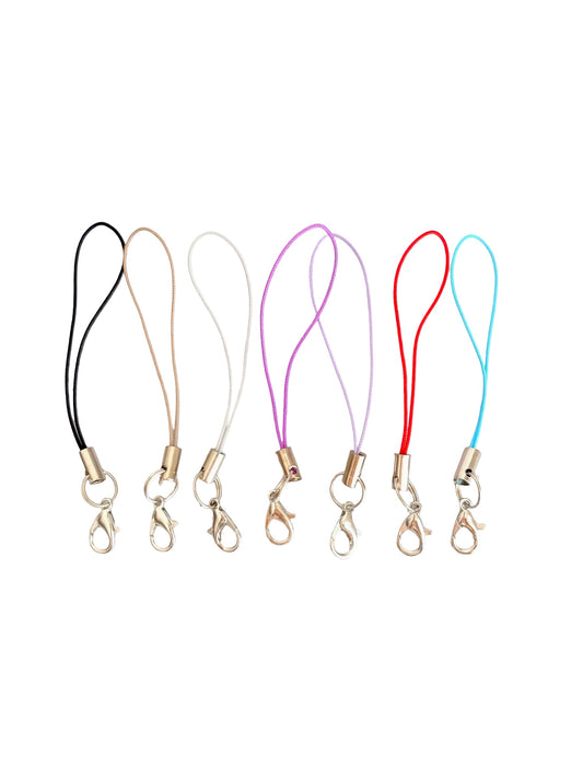 Small Cell Phone Charm Strap with Split Ring & Lobster Clasp • Phone Charm Holder