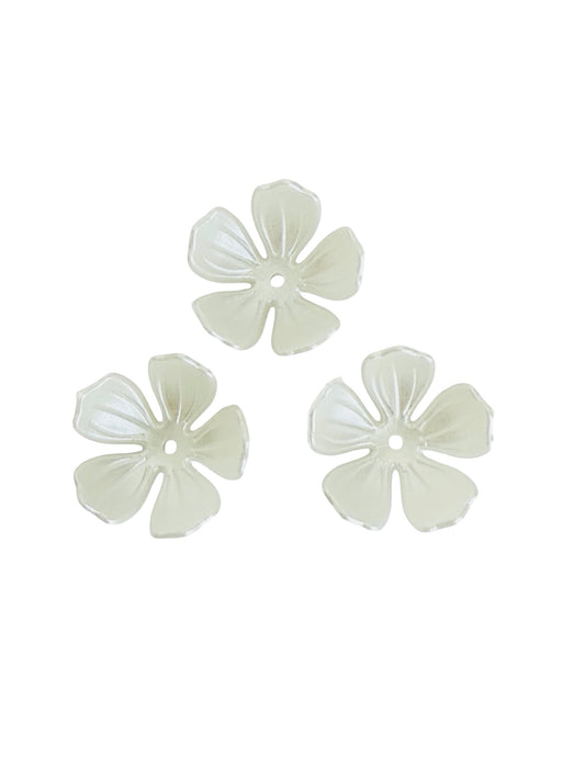 25mm 5-Petal Rounded Flower Beads • Acrylic Flower Beads for Jewelry Making & Crafts