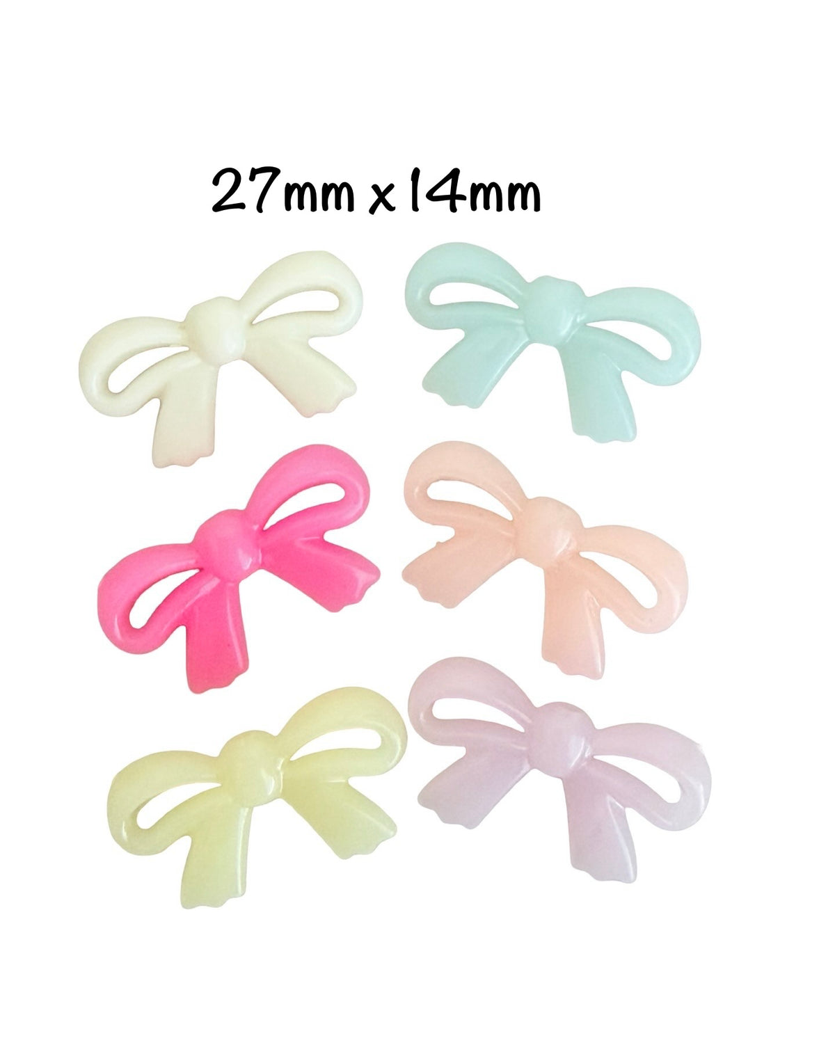 Acrylic Translucent Bow Beads • Random Mix Color Beads for Jewelry Making • 2 Styles