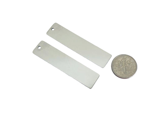 Shiny Stainless Steel Long Blank • 12mm x 50mm