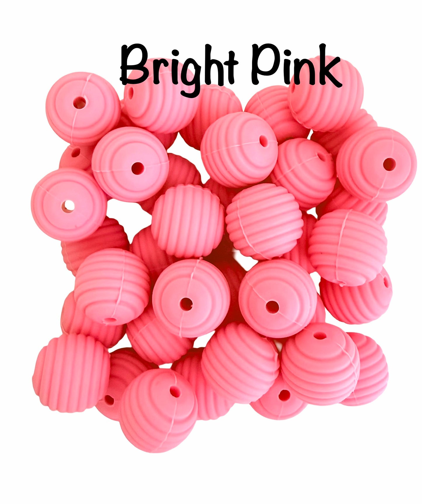 15mm Ribbed Silicone Beads (Sold Individually)