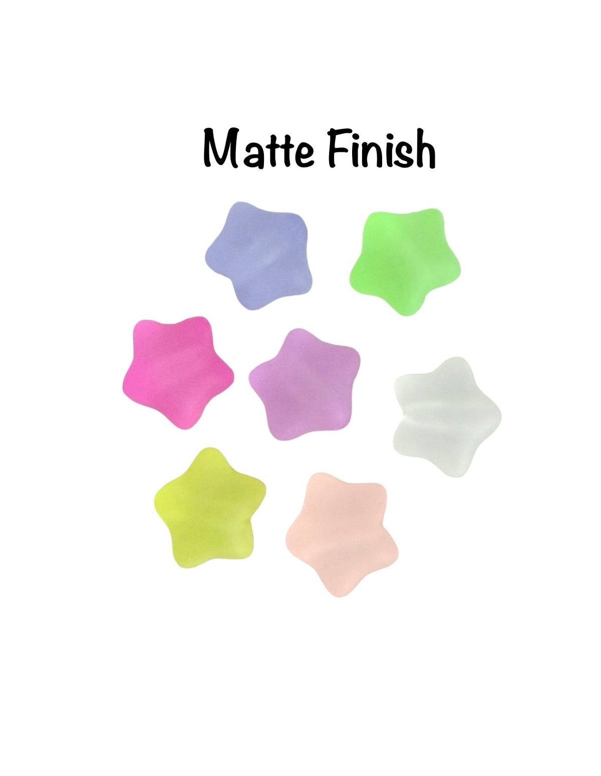 12mm Acrylic Puffy Star Beads • Random Assortment of Transparent or Matte Finish • Star Beads for Jewelry Making