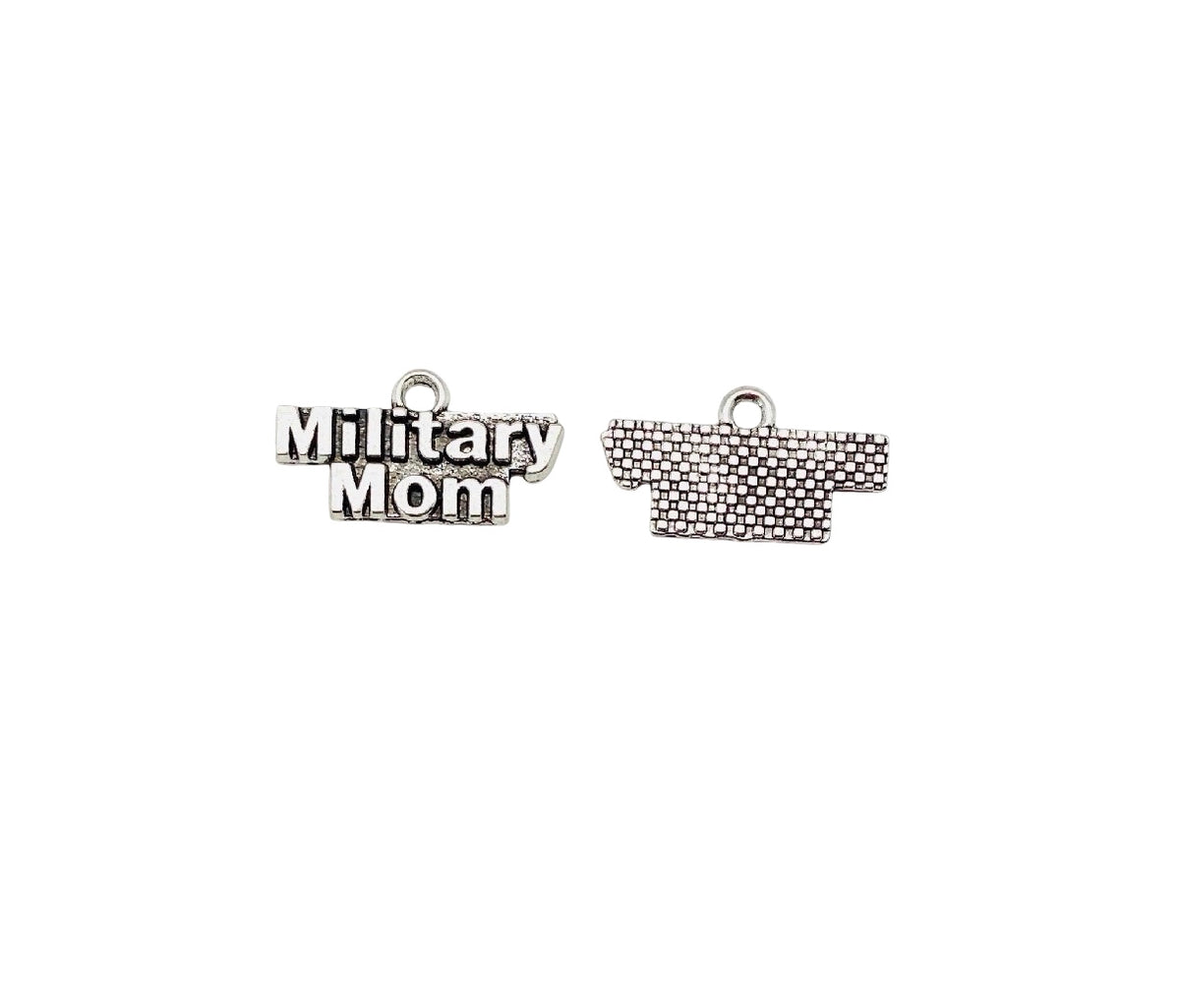 Base Metal Military Mom Charms