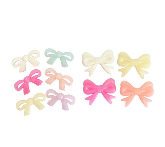 Acrylic Translucent Bow Beads • Random Mix Color Beads for Jewelry Making • 2 Styles