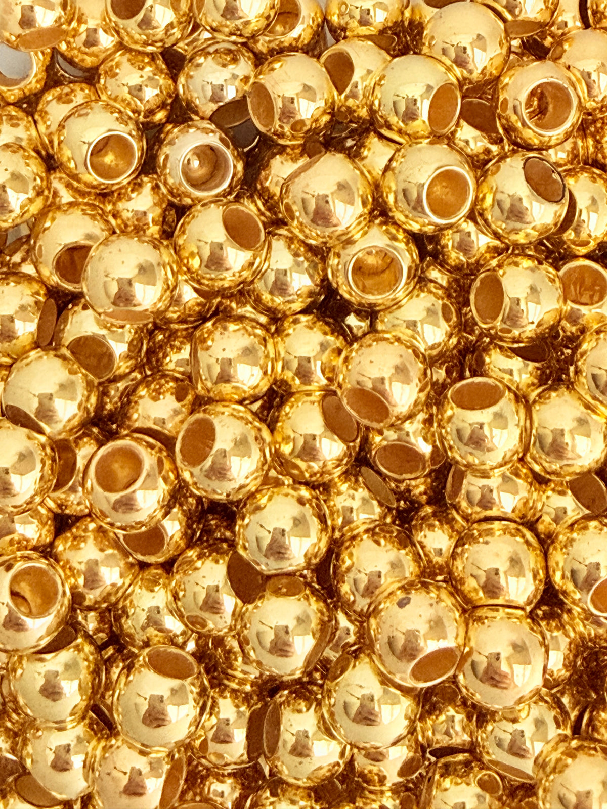 8mm Big Hole Round Acrylic Beads • Gold or Silver • Large Hole Beads for Jewelry Making