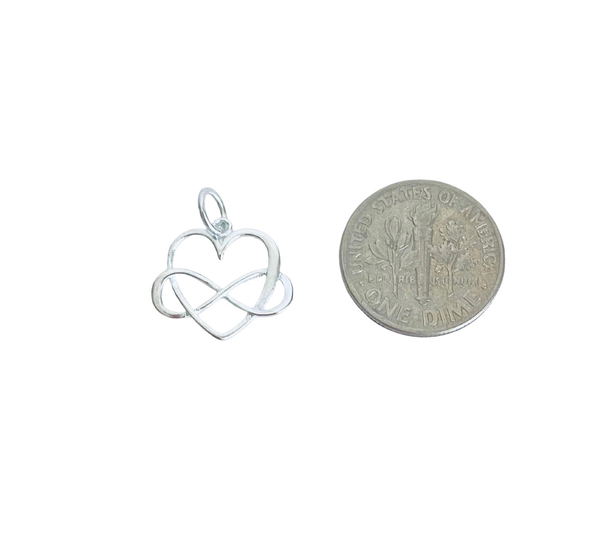 Eternity Heart Charm • Sterling Silver • Gold over Silver • Sold Individually