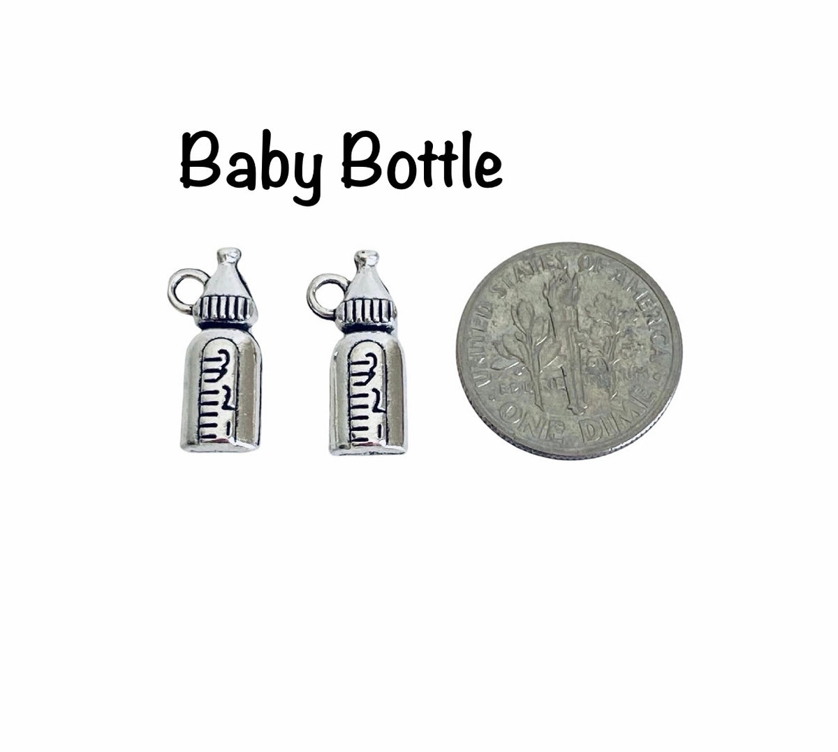 Base Metal Small Baby Charms (Milk Bottle • Baby Carriage • Rocking Horse)
