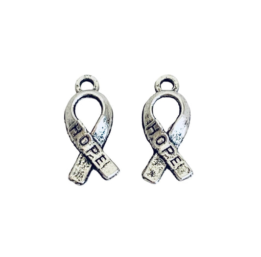 Base Metal Tiny Hope Ribbon Charm