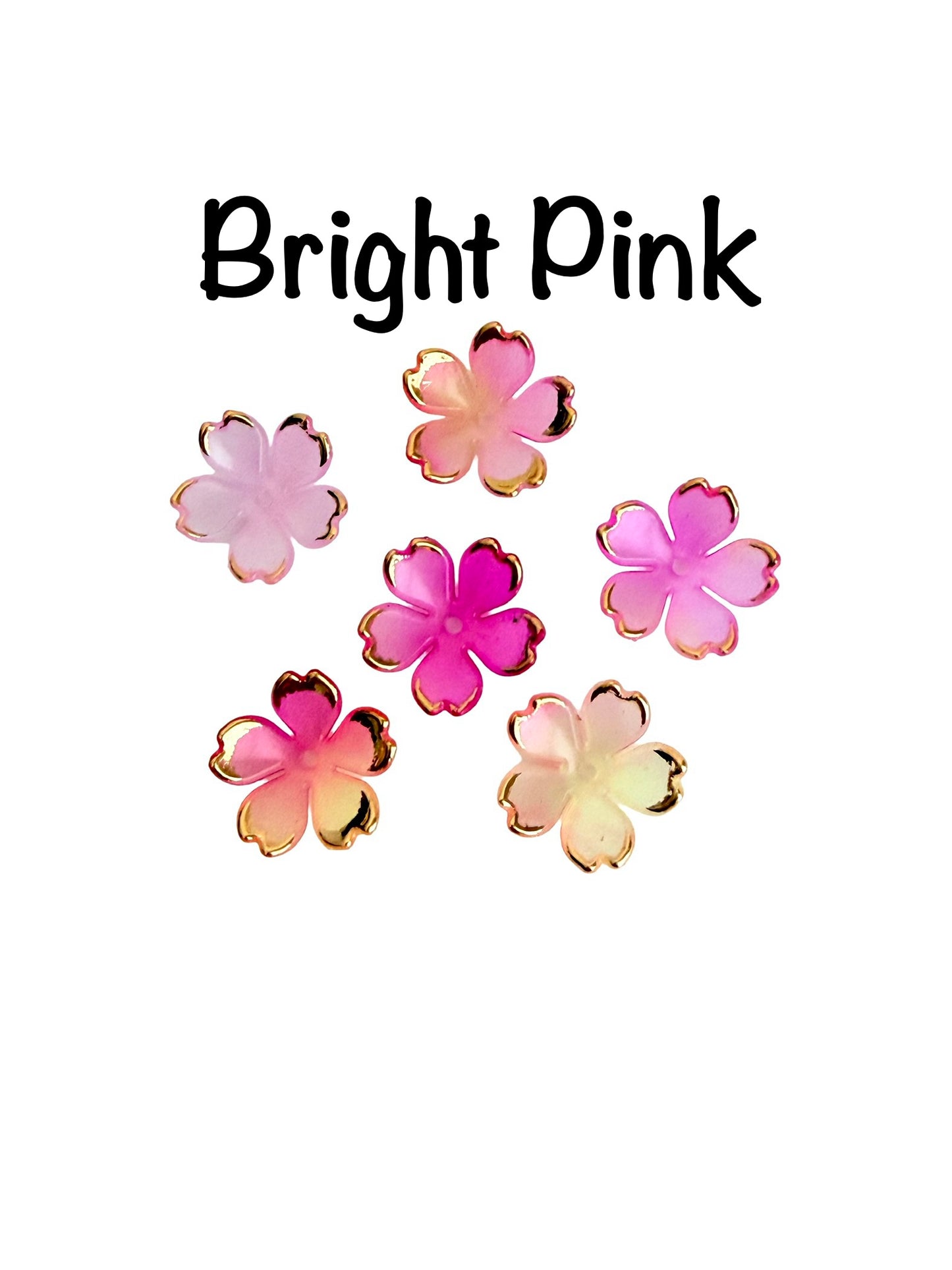 15mm Cherry Blossom Flower Beads with Gold Trim